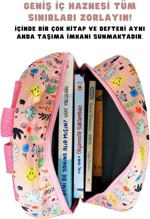 Wiggle Smiley Baby Licensed Cute Animals Patterned Single Compartment Polyester Baby Backpack for Kindergarten-Nursery