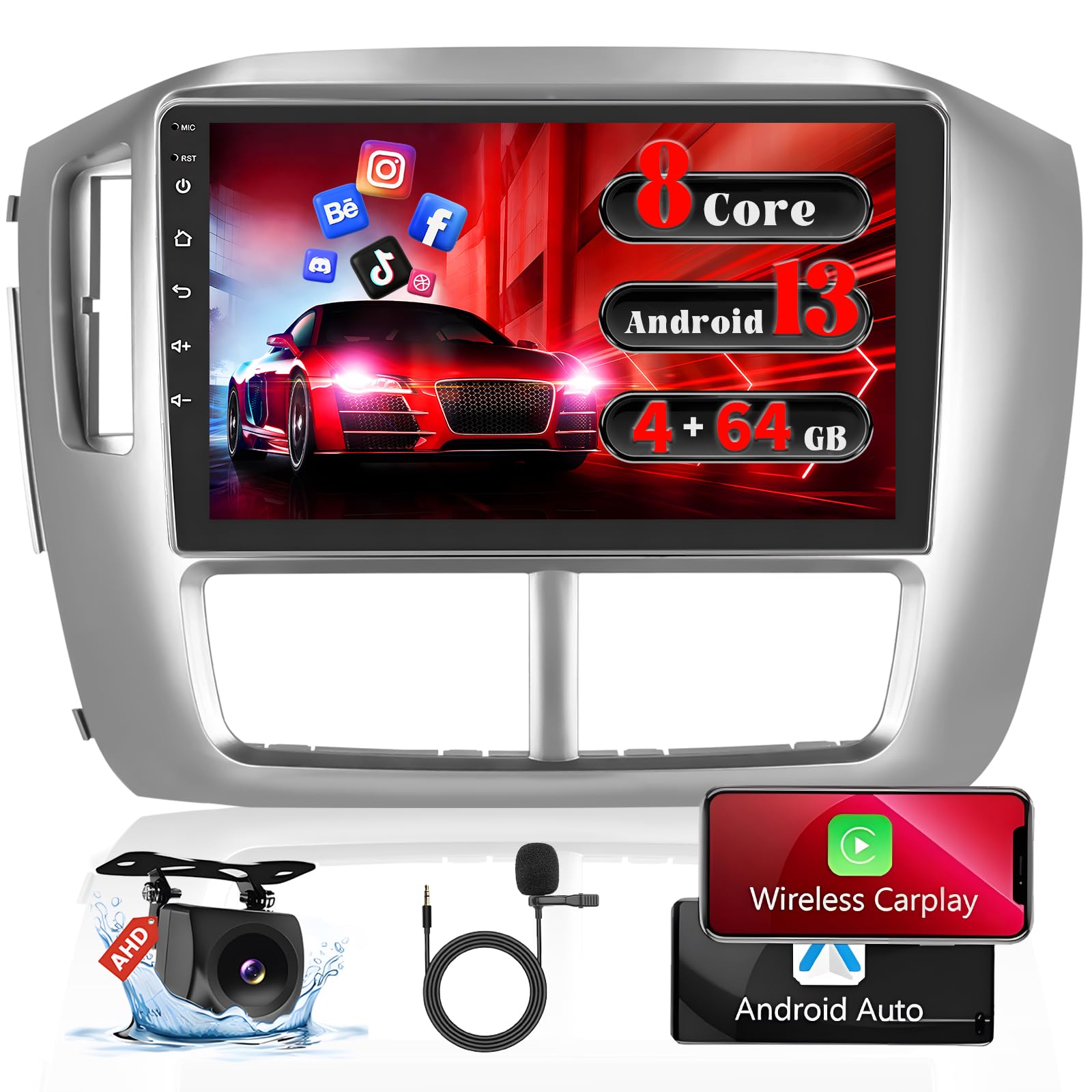 Amazon.com: 8 Core 4+64GB for Honda Pilot 2006-2008 Android 15 Car