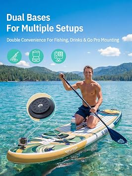 Niphean (Extra Large) Inflatable Paddle Board, SUP for 2+1 People/Family 500lbs Capacity Stand Up Paddle Board with SUP Accessories, StabilTrac Fin Non-Slip Paddleboard for Adults