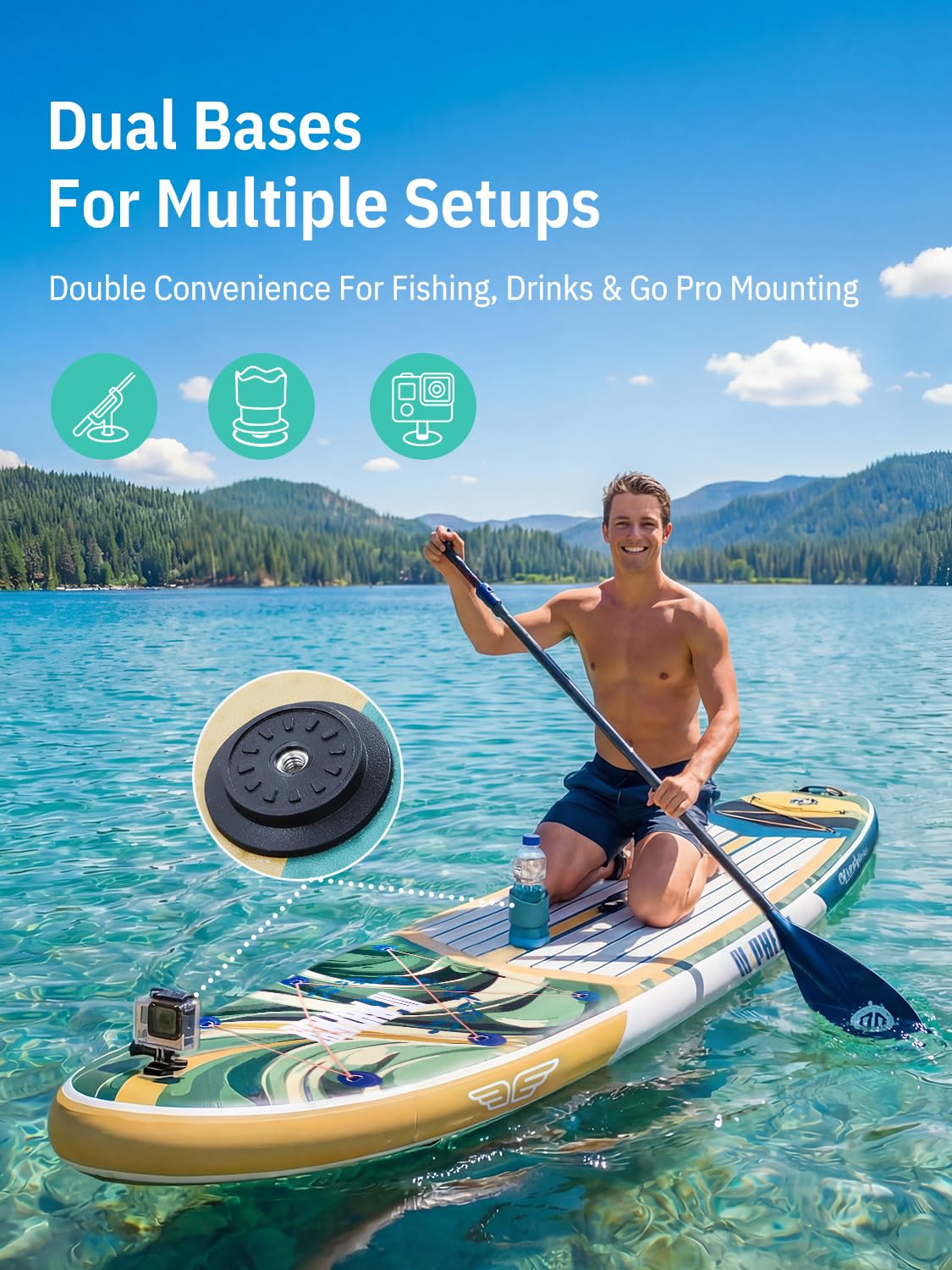 Niphean (Extra Large) Inflatable Paddle Board, SUP for 2+1 People/Family 500lbs Capacity Stand Up Paddle Board with SUP Accessories, StabilTrac Fin Non-Slip Paddleboard for Adults - 5