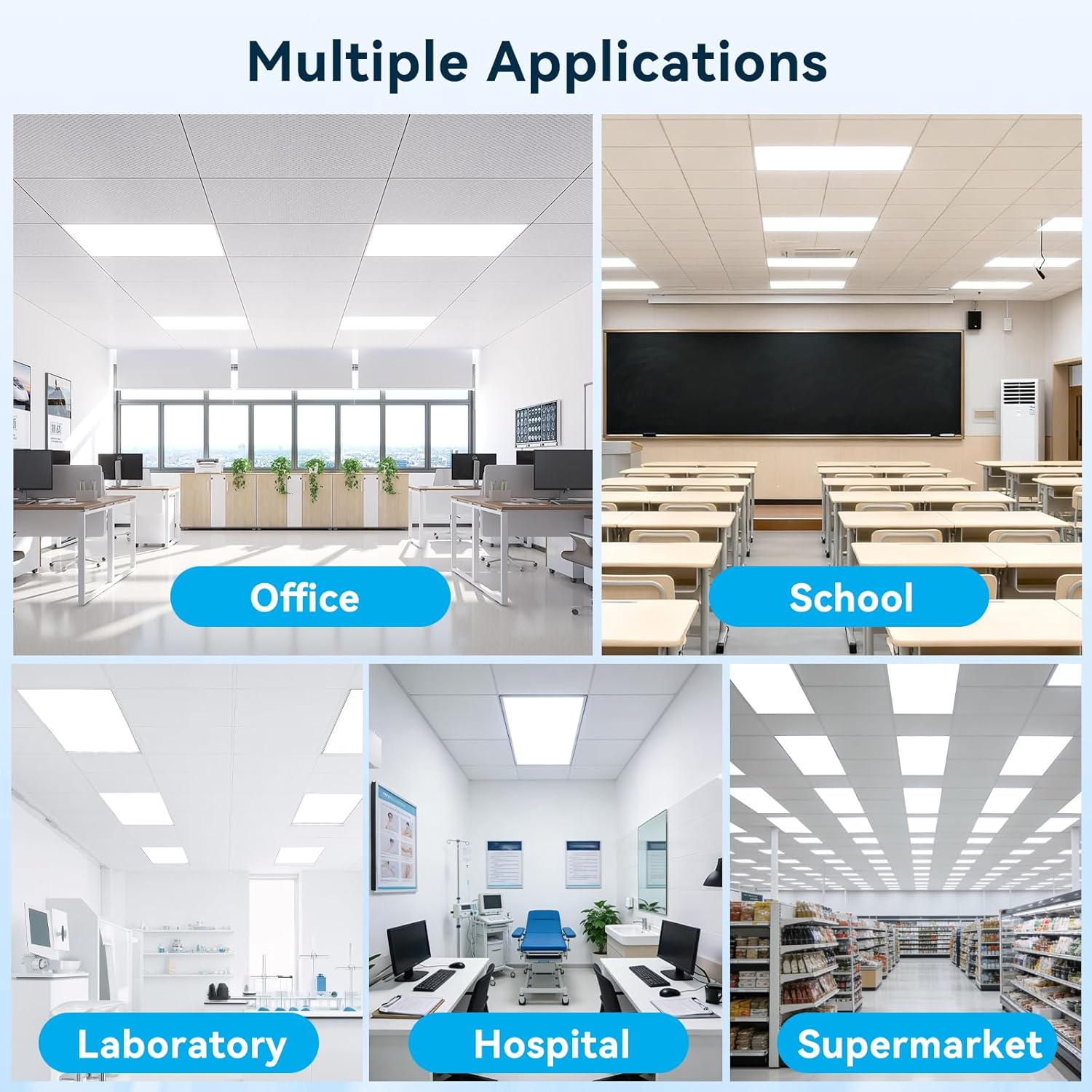 AIKVSXER 2x4 LED Flat Panel Light, 70W 7700LM Recessed Ceiling Lights Fixture, 3000K-6500K CCT 10-100% Dimmable App & Wall Switch Control, Built-in Night Light Mode for Office Kitchen, 1 Pack White