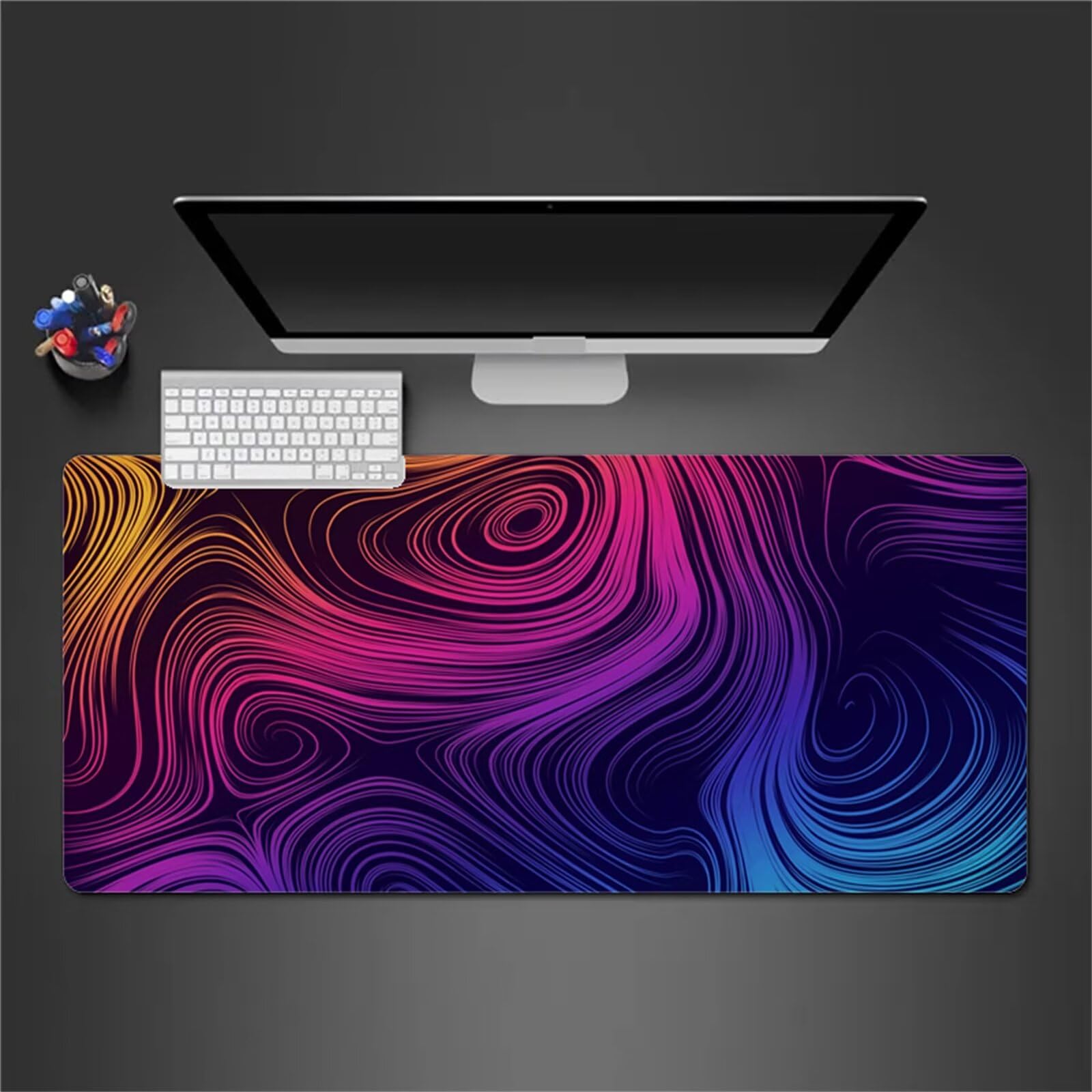 Alfombrilla Raton Gaming XXL 1200x600x3cm Alfombrilla de Ratón Grande Alfombrilla Gaming de Escritorio con Base Antideslizante para Gamers PC y Portátil (Azul Morado)