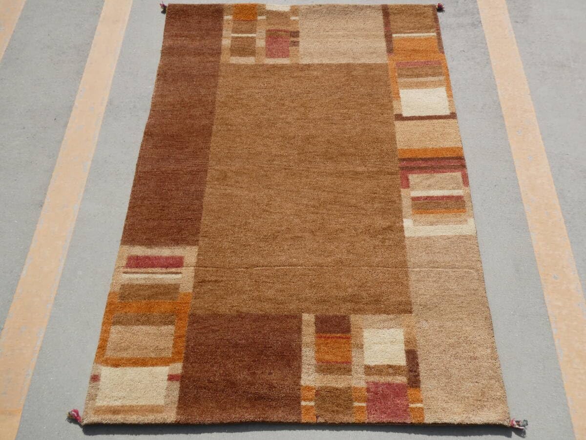 ギャッベ絨毯アンティーク 家具北欧骨董茶道 華道 202×140cm 2024-1107-16-31 ま