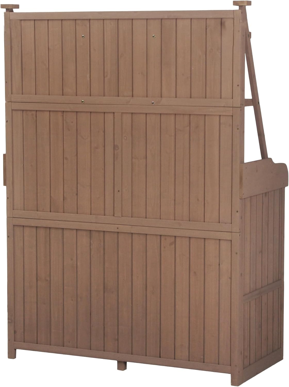 Outdoor Potting Bench Table with Hutch, Solid Fir Wood Garden Workstation with Storage Shelves, Drawers and Cabinets for Backyard, Patio,Mudroom, Brown