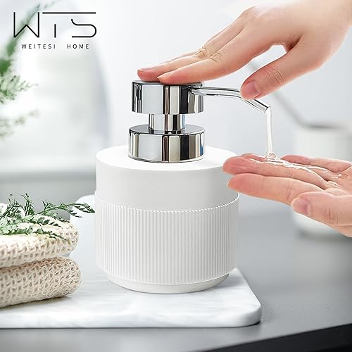 Miniatura 7 de Dispensador de jabón de resina para baño, dispensador de líquido de loción de manos, fácil de presionar con bomba de plástico reutilizable para