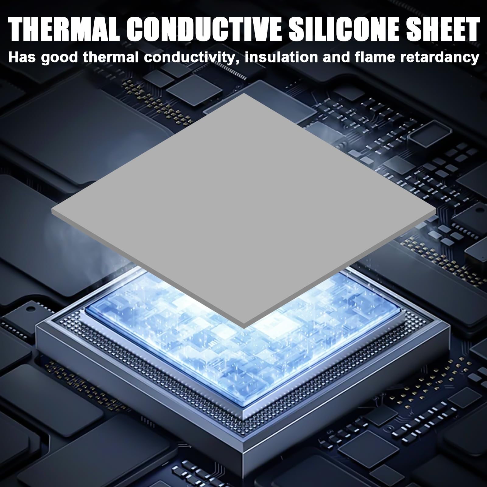 4-Pack 12,8 W/mK Wärmeleitpads, 100 x 100 x 0,5mm/1mm/1,5mm/2mm Silikon Thermal Pads, Performance Thermal Pad Wiederverwendbar Wärmeleitend Silikon Pad für PC-Laptop-Kühlkörper, CPU, GPU, Kühler