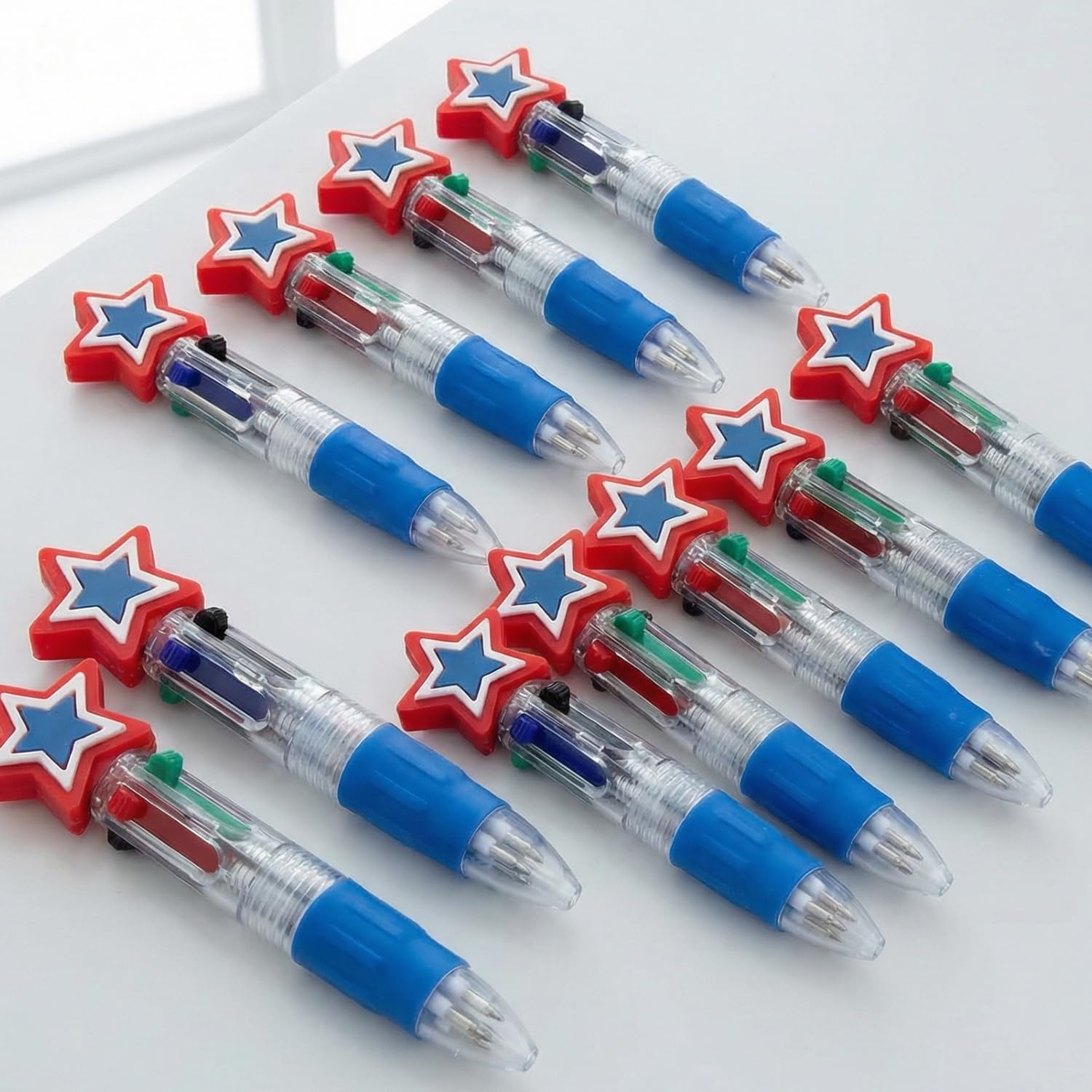 Fun Express 3 1/2" Micro Patriotic Plastic Shuttle Pens - 12 Pieces