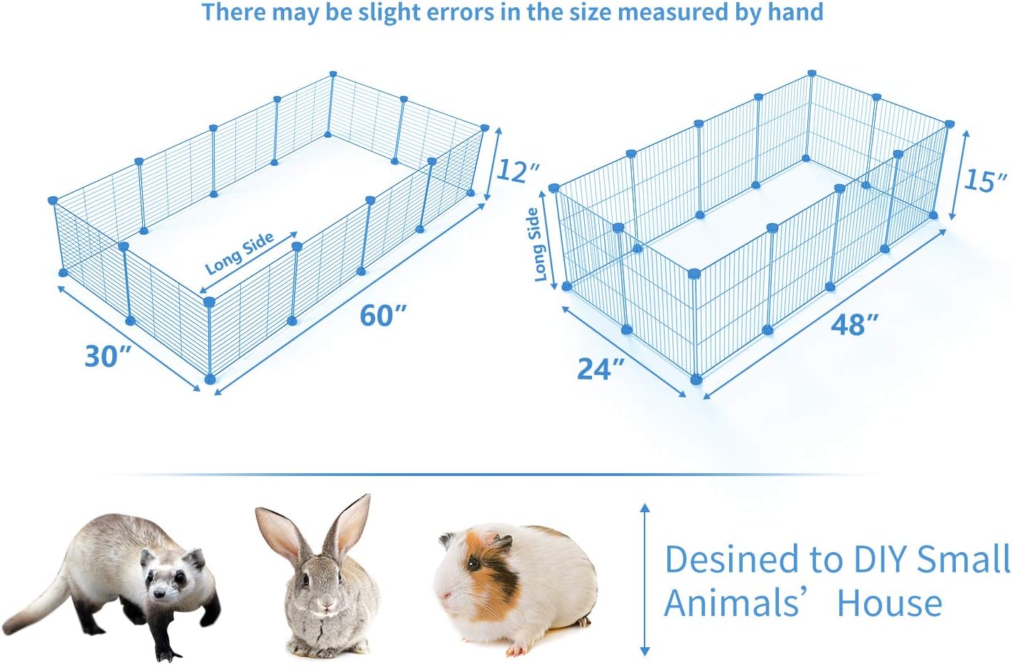 Tespo Pet Playpen, Small Animal Cage Indoor Portable Metal Wire yd