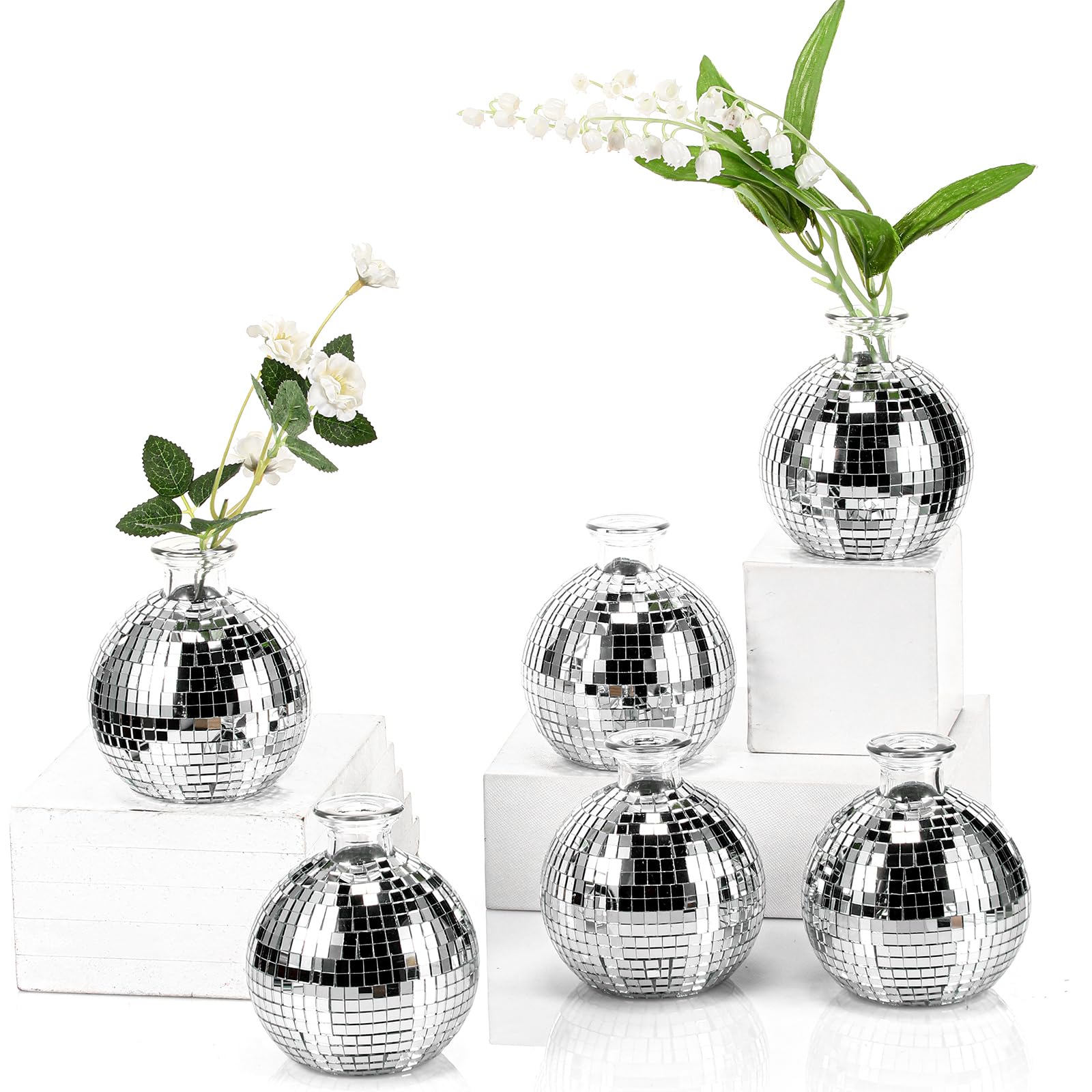 Vases boule disco Layhit pour illuminer les pièces sombres avec des plantes et fleurs