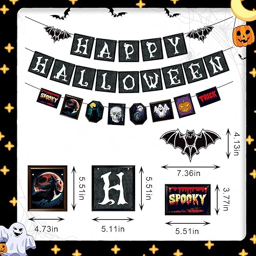 Miniatura 2 de Pancartas de decoración de Halloween, pancartas de decoración de Halloween, palabras artísticas, pinturas artísticas, pancartas decorativas