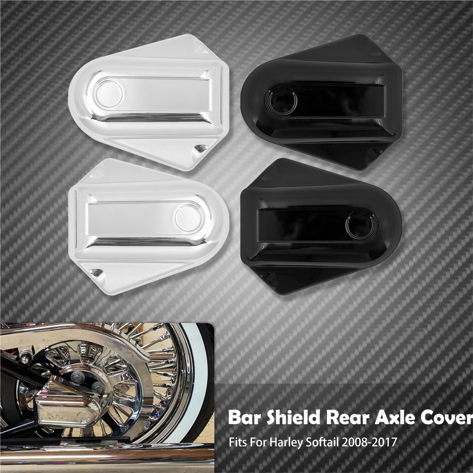Osłona nakrętki tylnej osi motocykla drążka Oś Wahacz Cap pasuje do Harley Softail FLSTC FLSTN FLSTSB FXST Wał napędowy osi motocykla(Black Axle Cover)