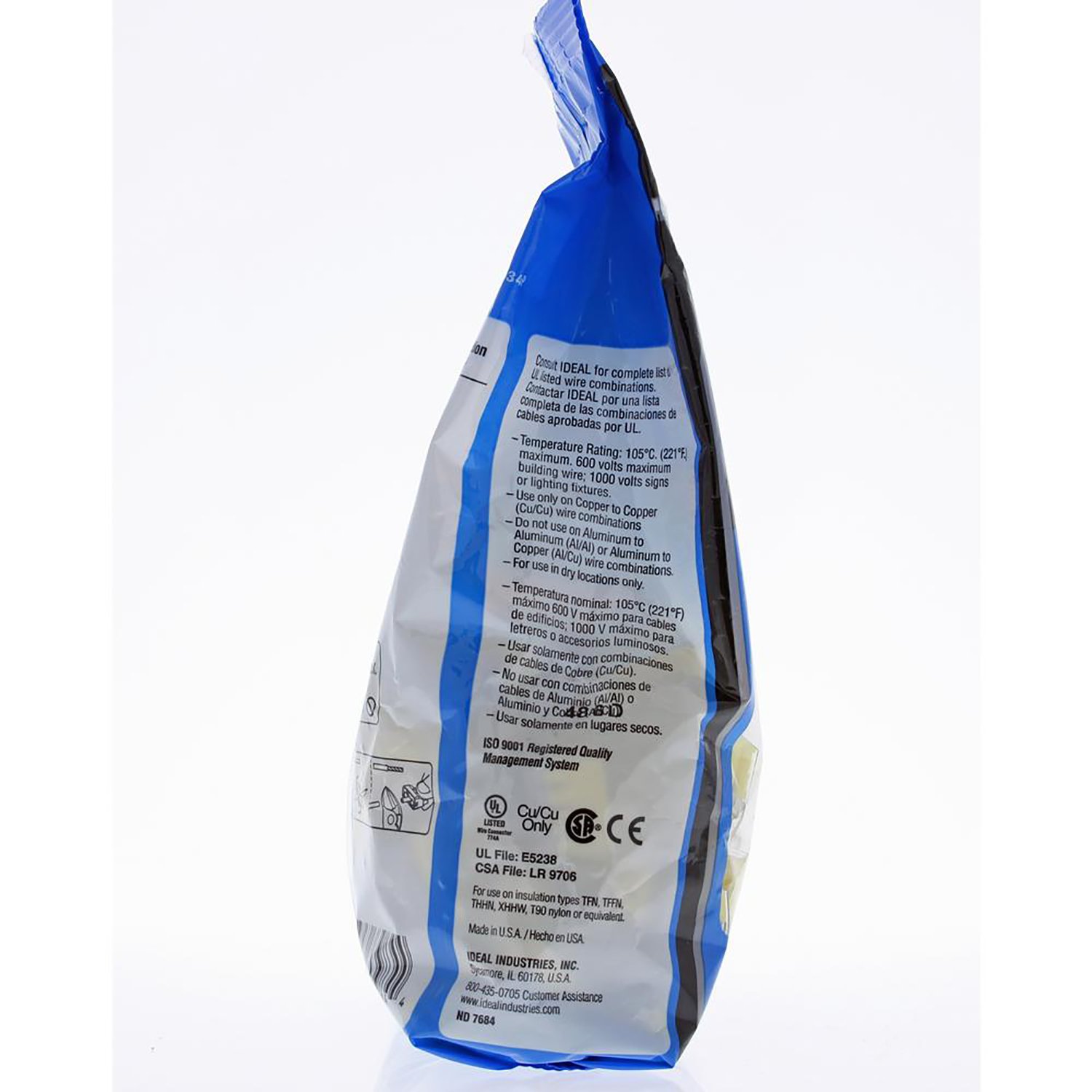 Ideal 72B, 73B, 74B Classic Wire-NUT Wire Connectors Cap, 8-22 AWG Copper Conductors (Pack of 300, in-Sure 2,3,4 Port)