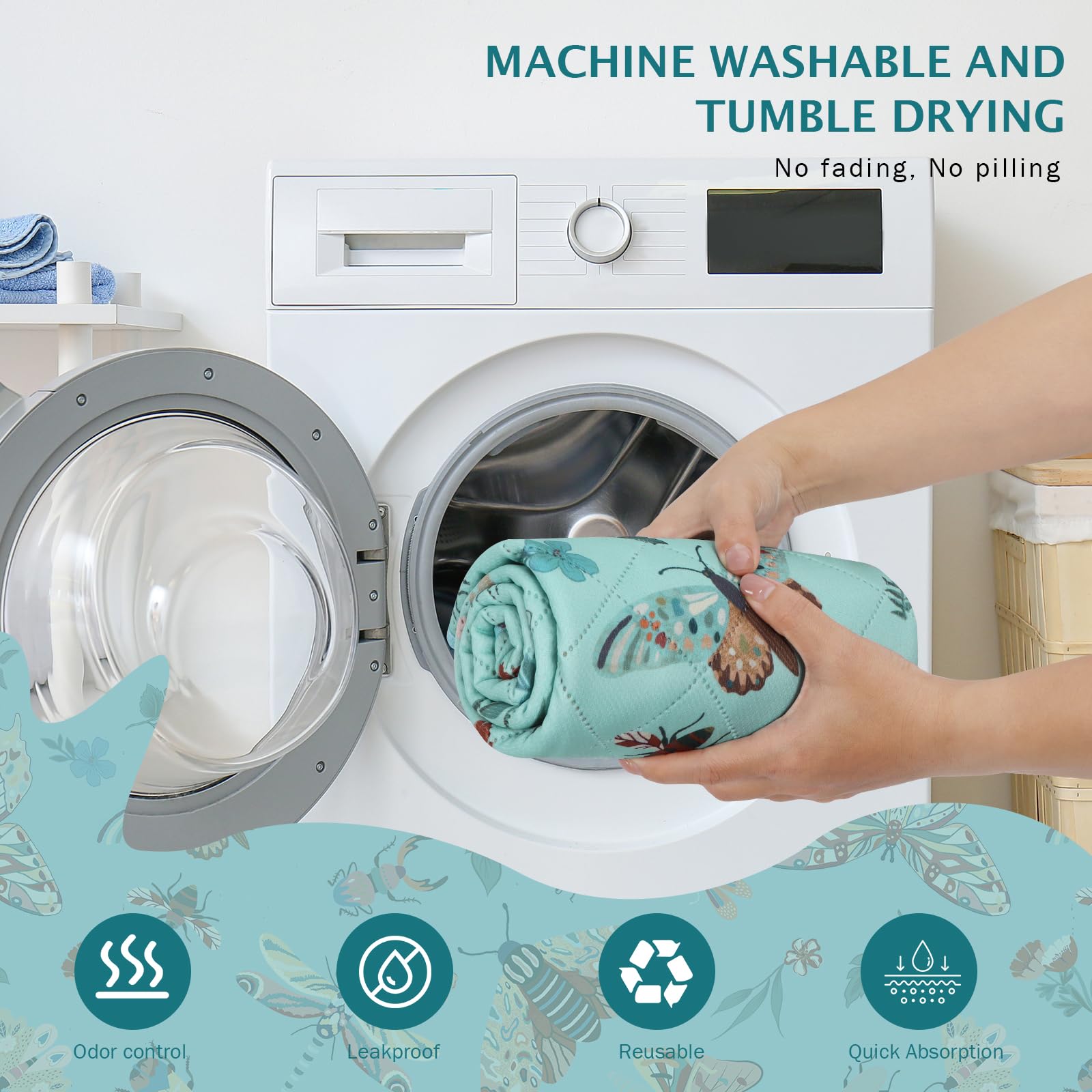 IEUUMLER 2 pezzi Tappetini Assorbenti per Cani, Assorbenti e impermeabili, Riutilizzabili educatore tappetino Pads per Cuccioli per casa, auto, viaggi EU014