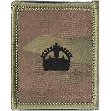 Black on Multicam/MTP Rank Patch Hook Backed King's Crown C3R Major Army - Multi Terrain Pattern - British Military