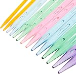 7 Paire Aiguilles de tricot en plastique multicolore Outil de tissage Aggreko Outils de tricotage en cristal Aiguille acrylique pour sweater écharpe Longueur 26cm/10.35IN