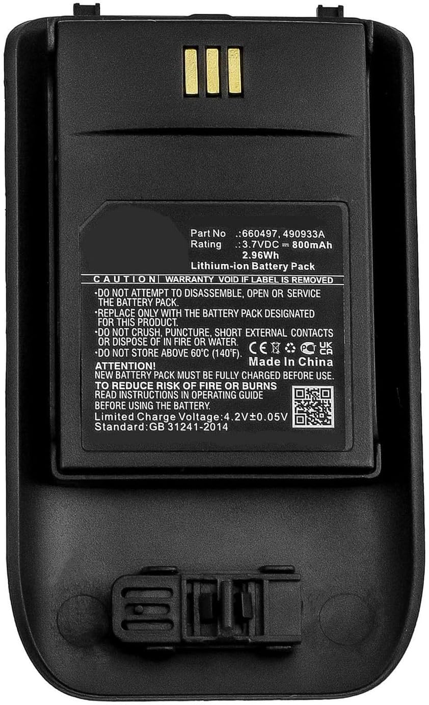 Sparepart: CoreParts Battery for Cordless Phone 2.96Wh Li-ion 3.7V 800mAh for, AYD630CL 490933A,660497, (2.96Wh Li-ion 3.7V 800mAh for Ascom, Mitel D63, DECT 3735, DH7, 5614)