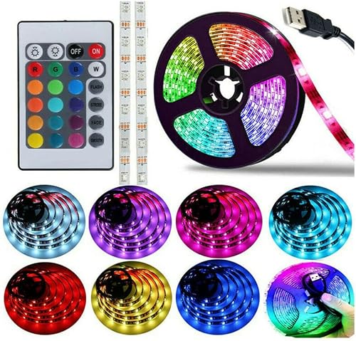 Miniatura 2 de asky Tira de luz LED DC de 5 V, USB que cambia de color, retroiluminación de TV RGB + control remoto (3.3 ft)