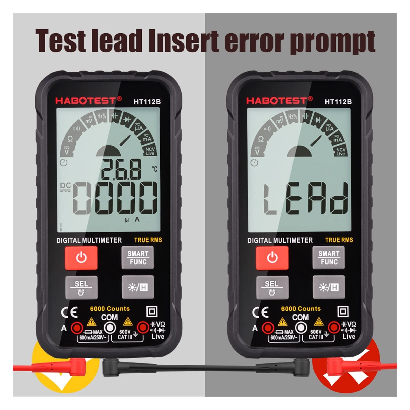 Cyfrowe multitestery Profesjonalny inteligentny multimetr cyfrowy prawdziwy RMS AC DC. AMMETER AMMETER OHM HZ HZ Tester baterii Ddm. Multimetro Auto. z funkcją napięcia fazowego i bezdotykowego (Colo