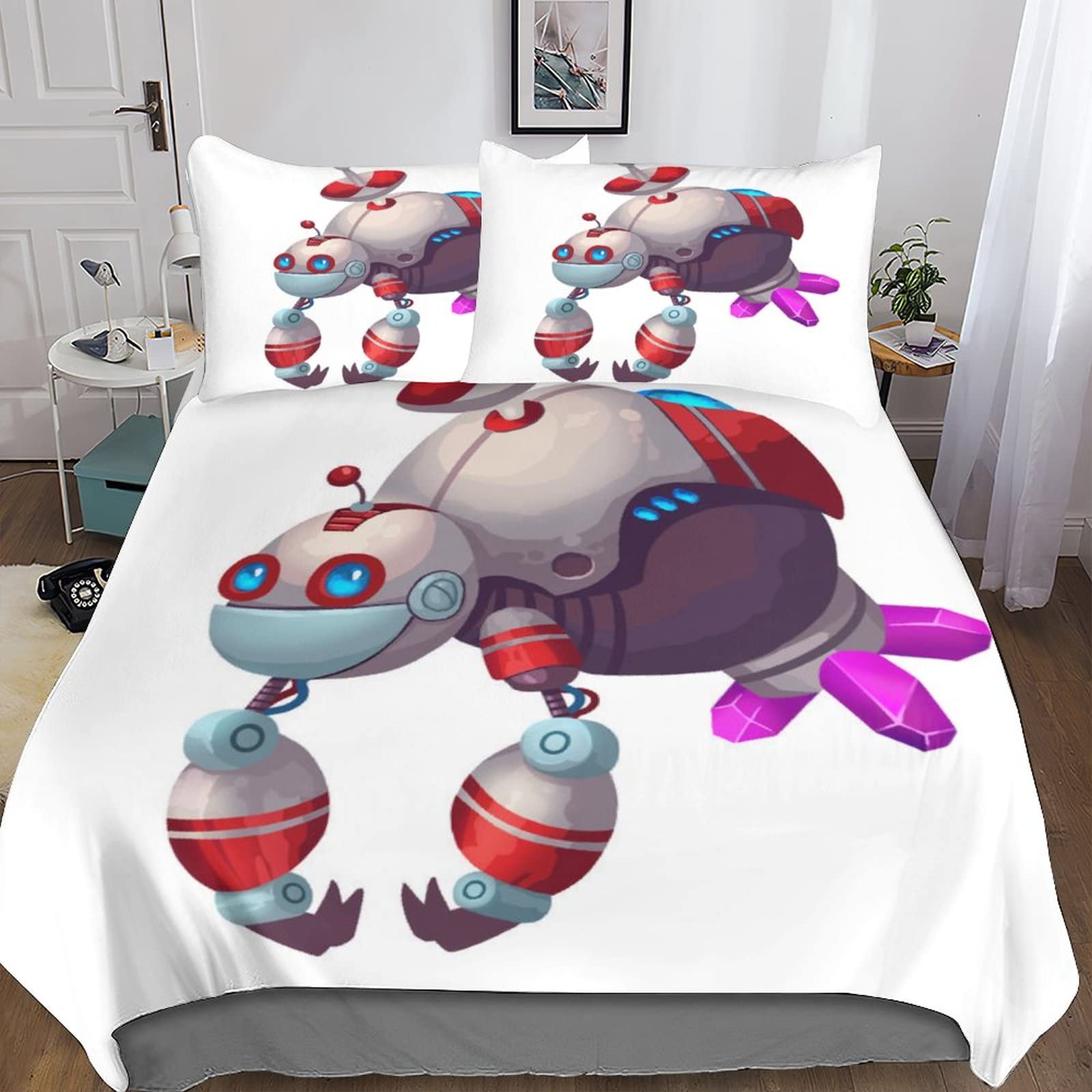 Housse de couette 3D dessin animé en microfibre supérieure douce pour lit double 200x200
