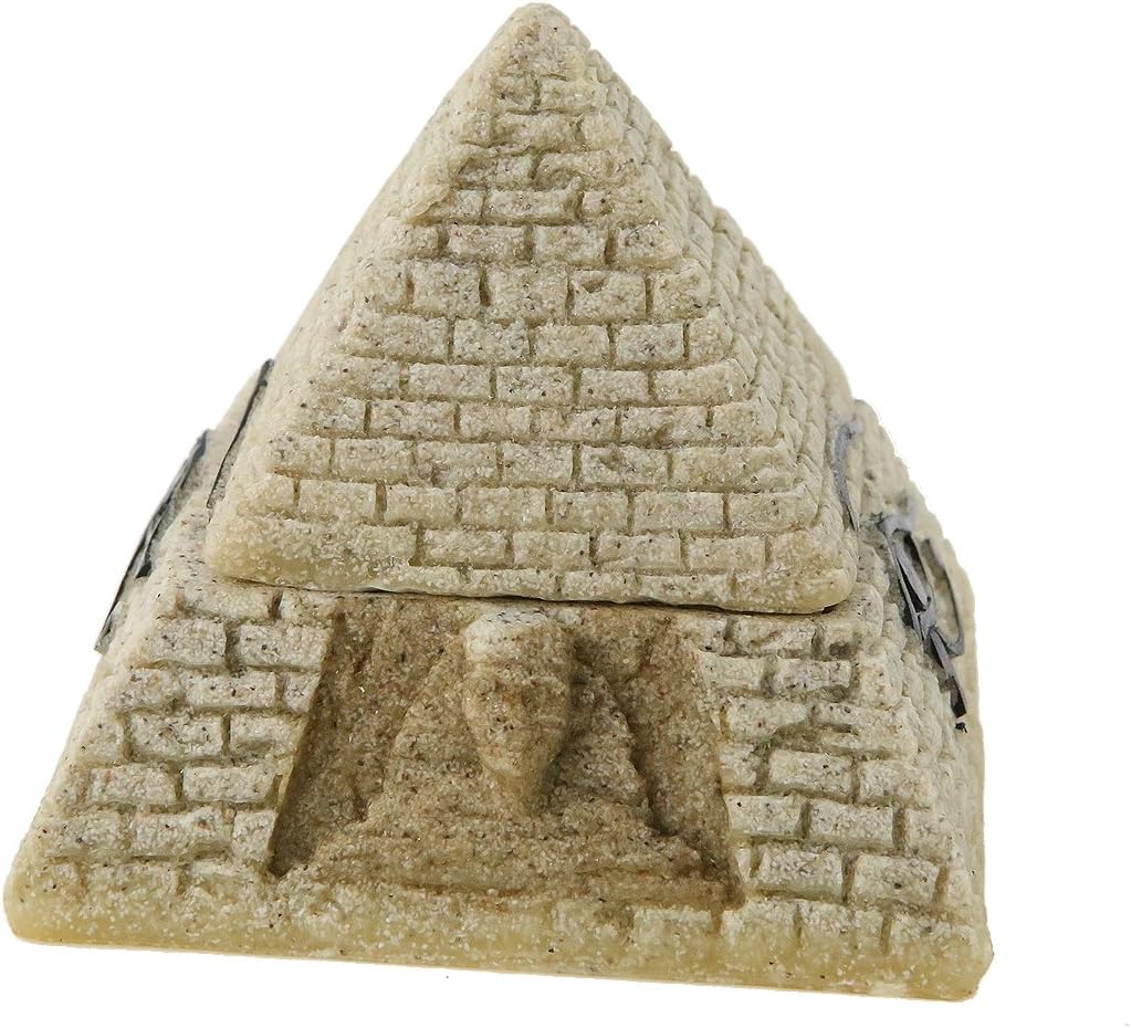 Winterworm Sandstone Ancient Egyptian Pyramid Eye of Horus Hinged Jewelry Box Creative Decoration Storage Container Box Figurine Statue for Home Decoration Crafts Gifts image 4