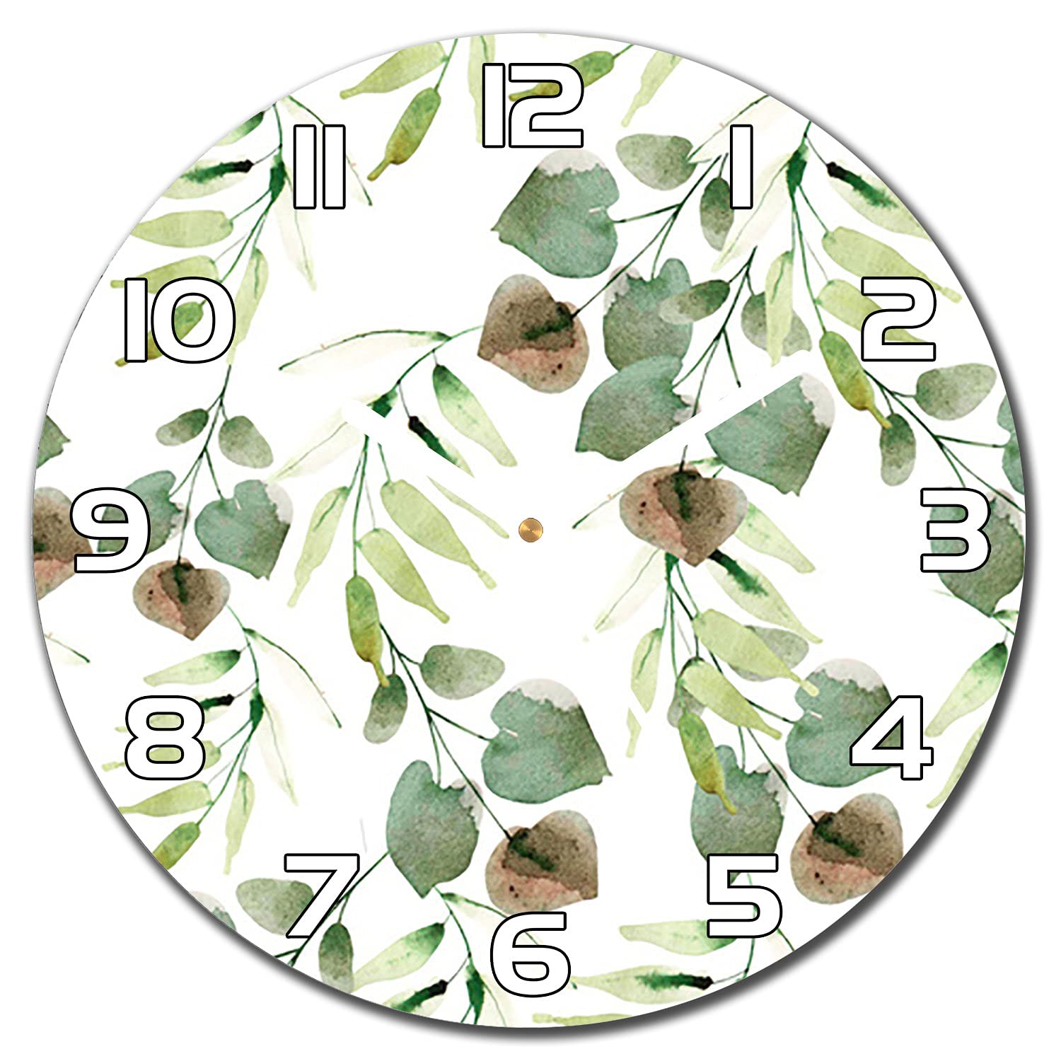 Horloge en verre de sécurité au design moderne et aiguilles blanches pour un salon chic
