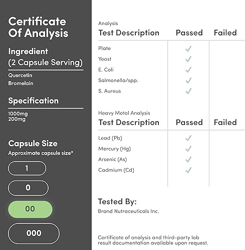 Miniatura 7 de Quercetina 1000 mg con bromelina 200 mg, 120 cápsulas Suministro para 2 meses Puede fortalecer el sistema inmunológico Double Wood Supplements.