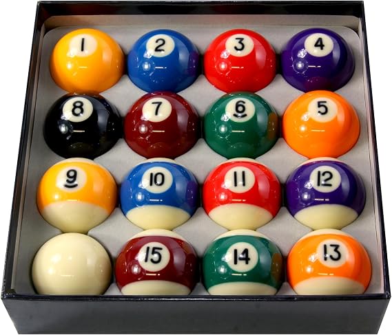 PREMIUM GRADE 2 Inch (50.8mm) English Pool Balls + 1 7/8 Inch Cue Ball - Perfect for Home Tables and Coin-operated Tables