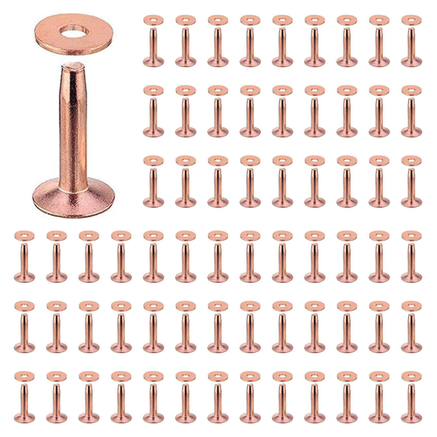 Jnchdghwa As Shown 400 Sets Copper Rivets And Burrs Washers Leather Copper Rivet Fastener For Wallets Collars Leather Diy Craft Supplies
