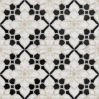 Floor Tiles Self Adhesive 12x12 Inch Black and White Peel and Stick Viny...