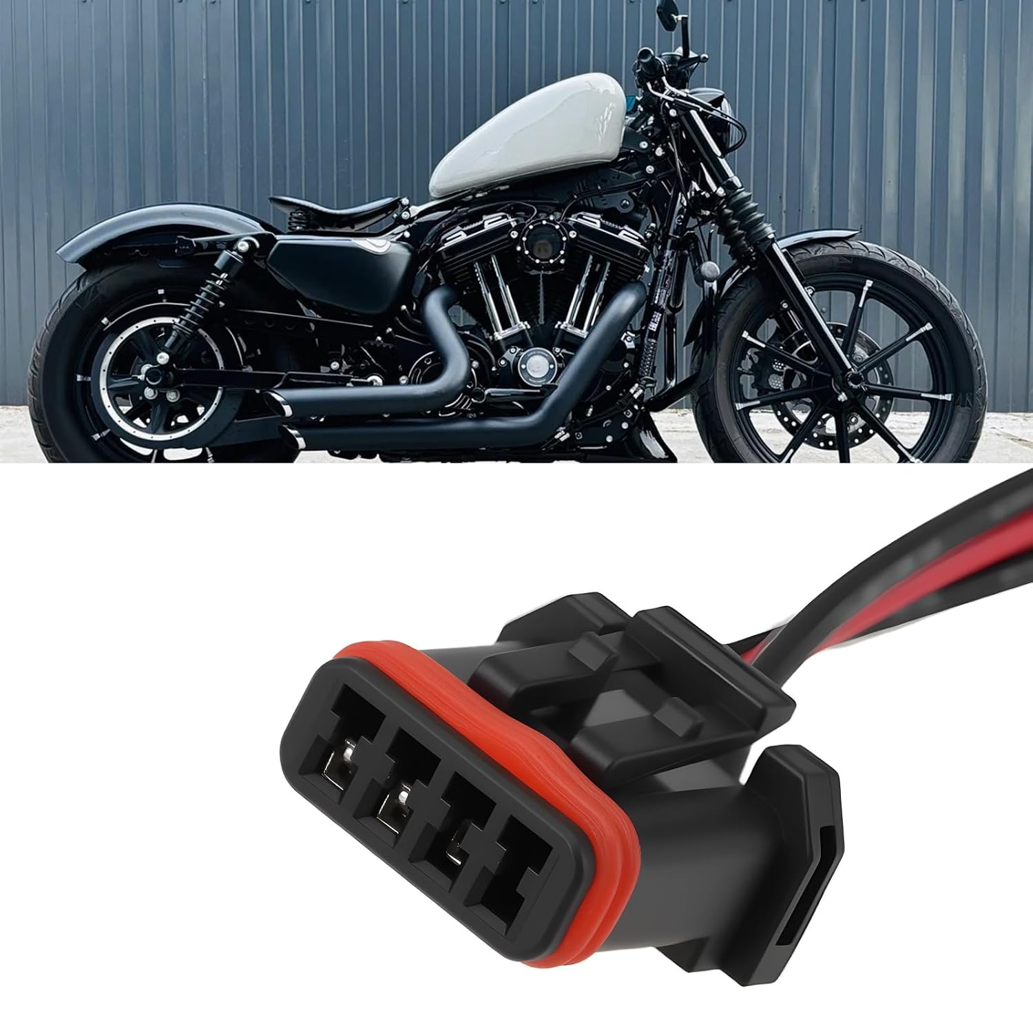 ECSiNG Turn Signal Extension Harness 15 Inch Pair Compatible with Har-Ley Sportster XL 883 1200 2018-2025 Plug and Play