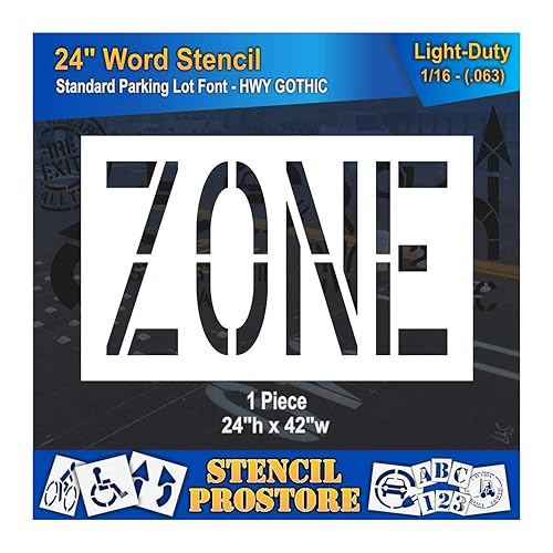 Miniatura 5 de Plantillas de marcado de pavimento  Plantilla de zona de 24 pulgadas  24 x 42 x 18 pulgadas (128 mil)  Grado profesional