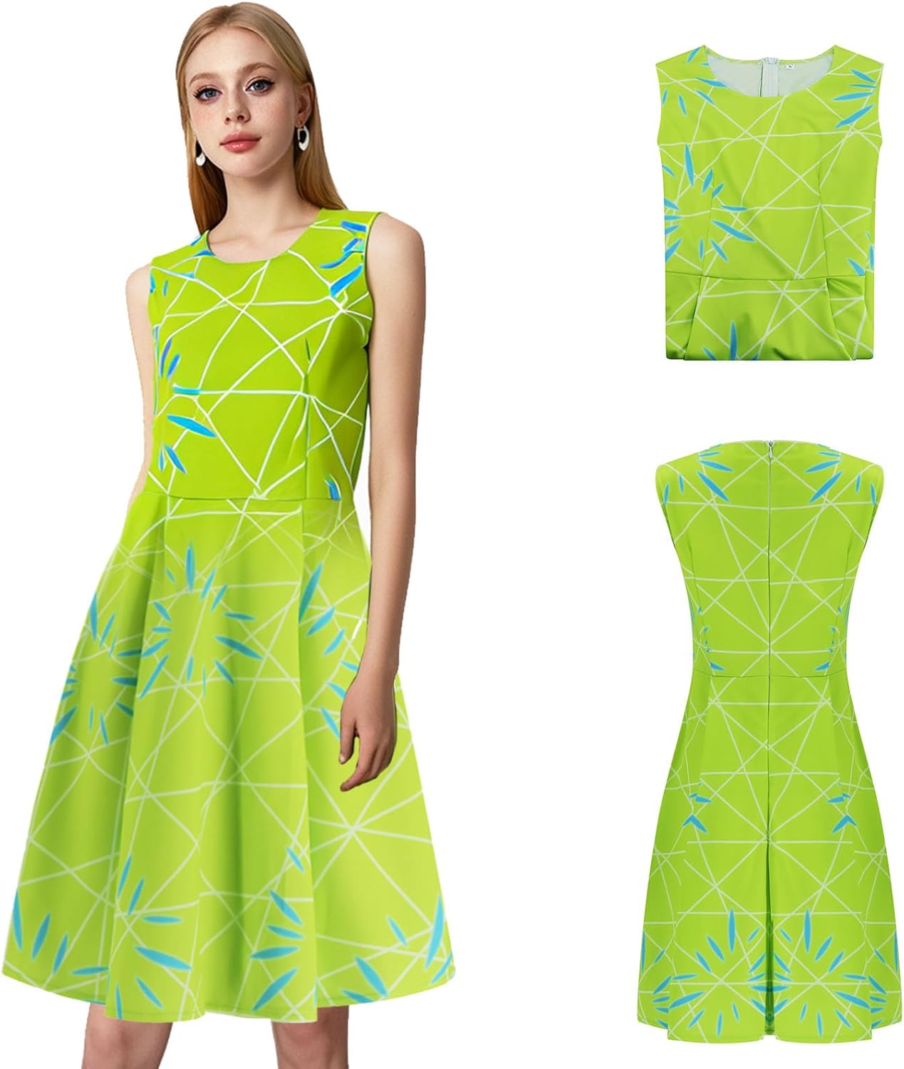 green and white quince dress Disney Inside Out Disgust Classic Adult Costume X-Large