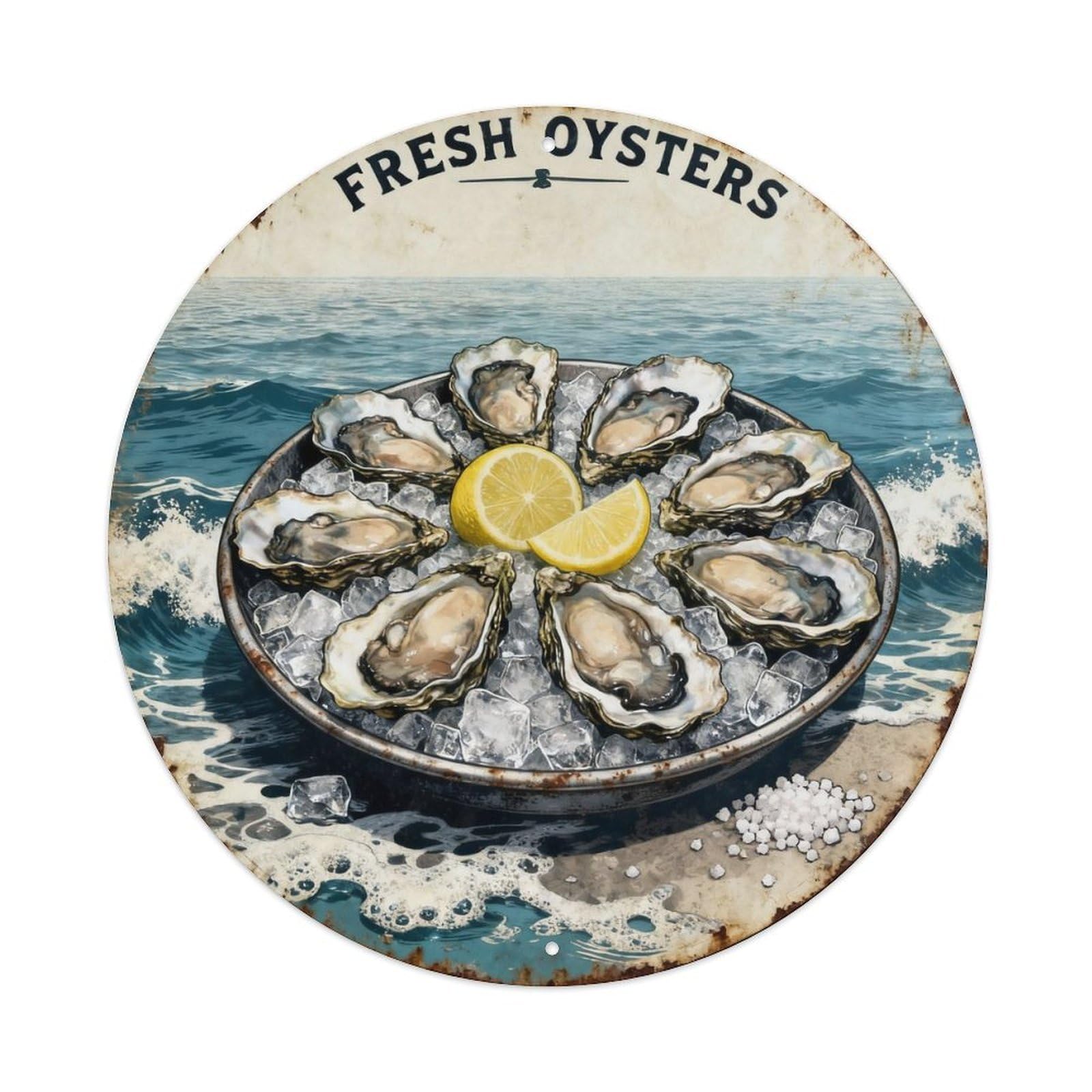 Fresh Oysters Vintage Tin Sign Metal Tin Sign Plaque