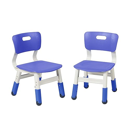 ECR4Kids Silla ajustable para aula, asientos flexibles, color azul, paquete de 2