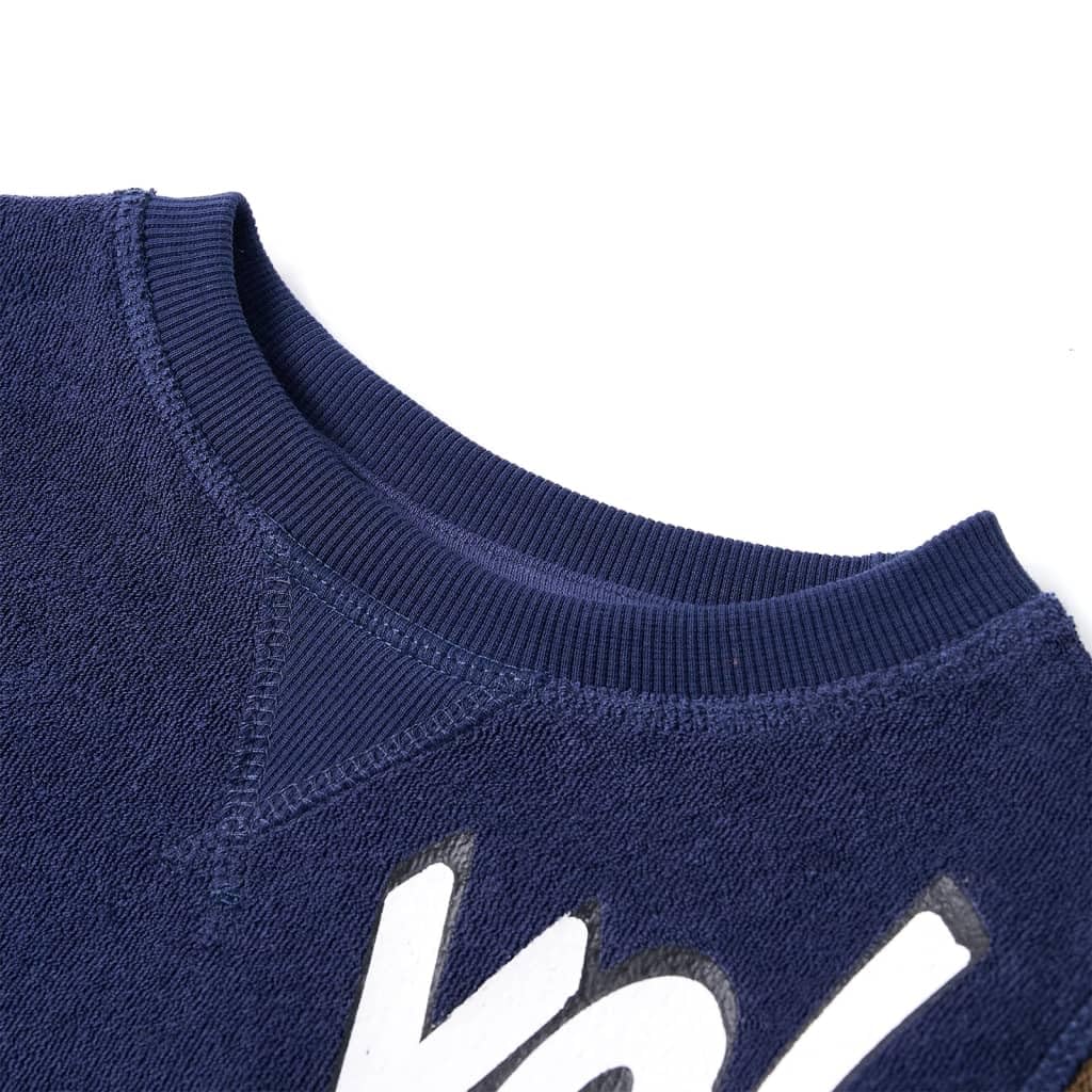 Felpa per bambini, blu navy, 85% cotone, traspirante, a maniche lunghe, per bambini, ragazzi, ragazze, per tutti i giorni, scuola, tempo libero, calda e morbida
