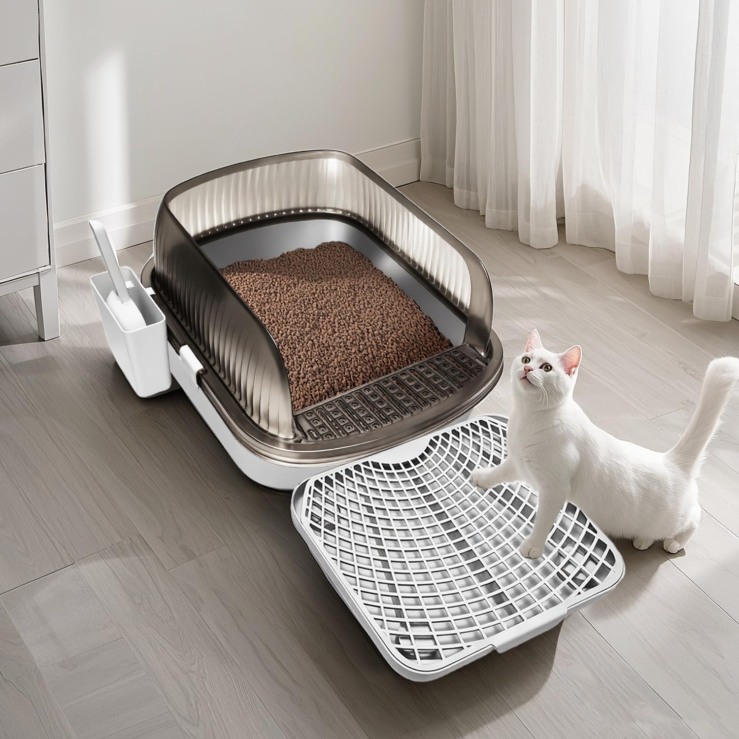 ZOOPARK Bac à Litière Chat XL 52cm INOX