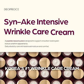 Deoproce SYN-AKE Intensive Wrinkle Care Cream 100g Brightening & Smoothing Facial Moisturizer with Peptide, Niacinamide & Adenosine Hydrating Korean Skin Care Made in Korea
