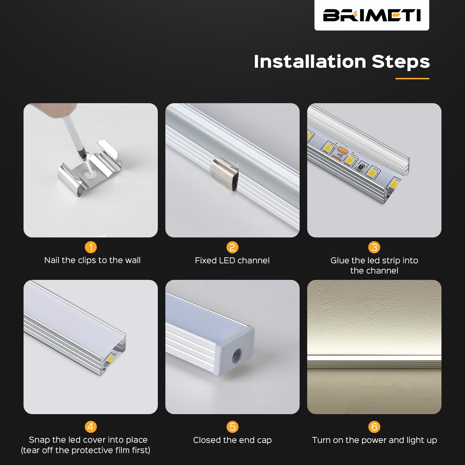 Profili per Strisce LED 10x Profili Angolari da 1 Metri in Alluminio U-forma con Copertura Opaca, Schermatura Opaca ingombro max striscia led 10mm - 14.2 x 8.5mm