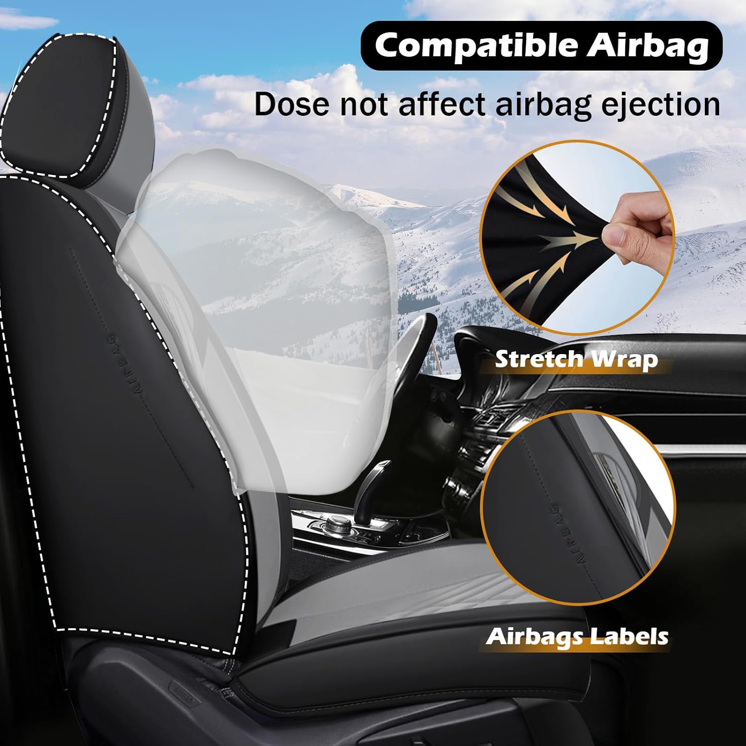 Car Seat Cover for Hyundai Santa Cruz 2022-2025, Comfortable, Durable Leather Seat Cover, All Weather Sports Automotive Interior Accessories(Standard 2 Seats, Black Grey)