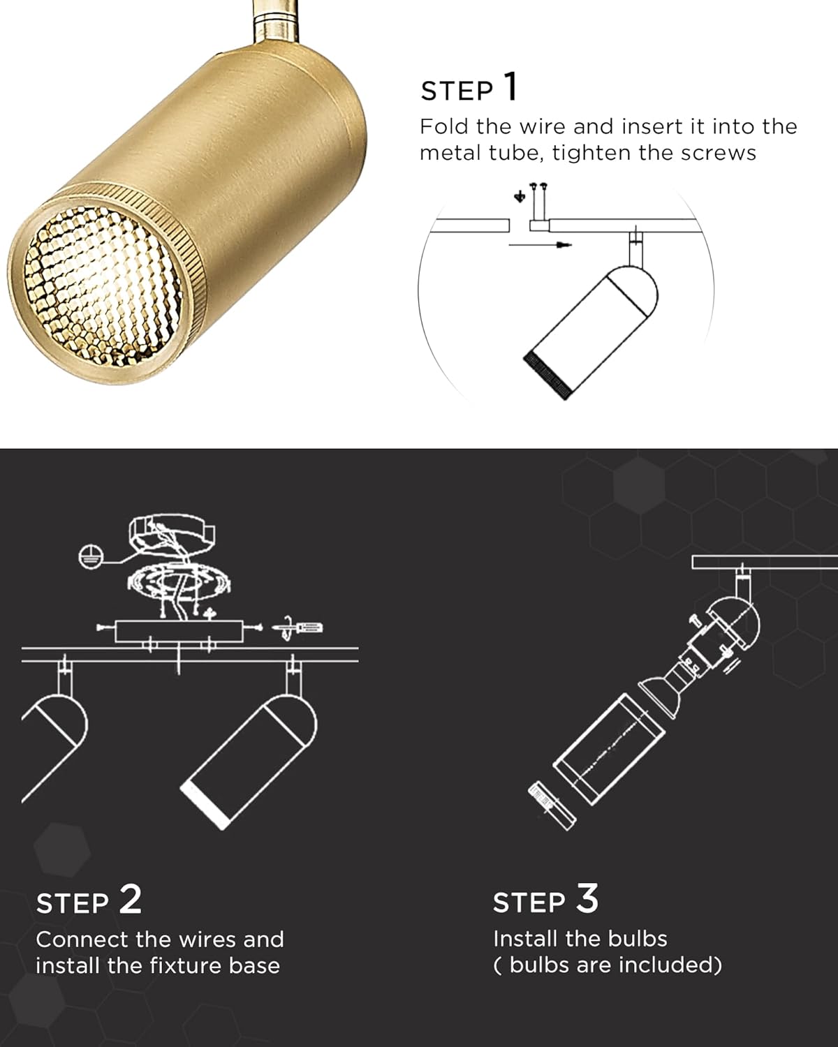 FEMILA Modern Ceiling Track Lighting, 43" Track Light Fixture & 53" Track Lighting Fixtures Ceiling, 3000K LED Track Light Ceiling, Bulb Included, Brushed Gold Finish, GU10 Base