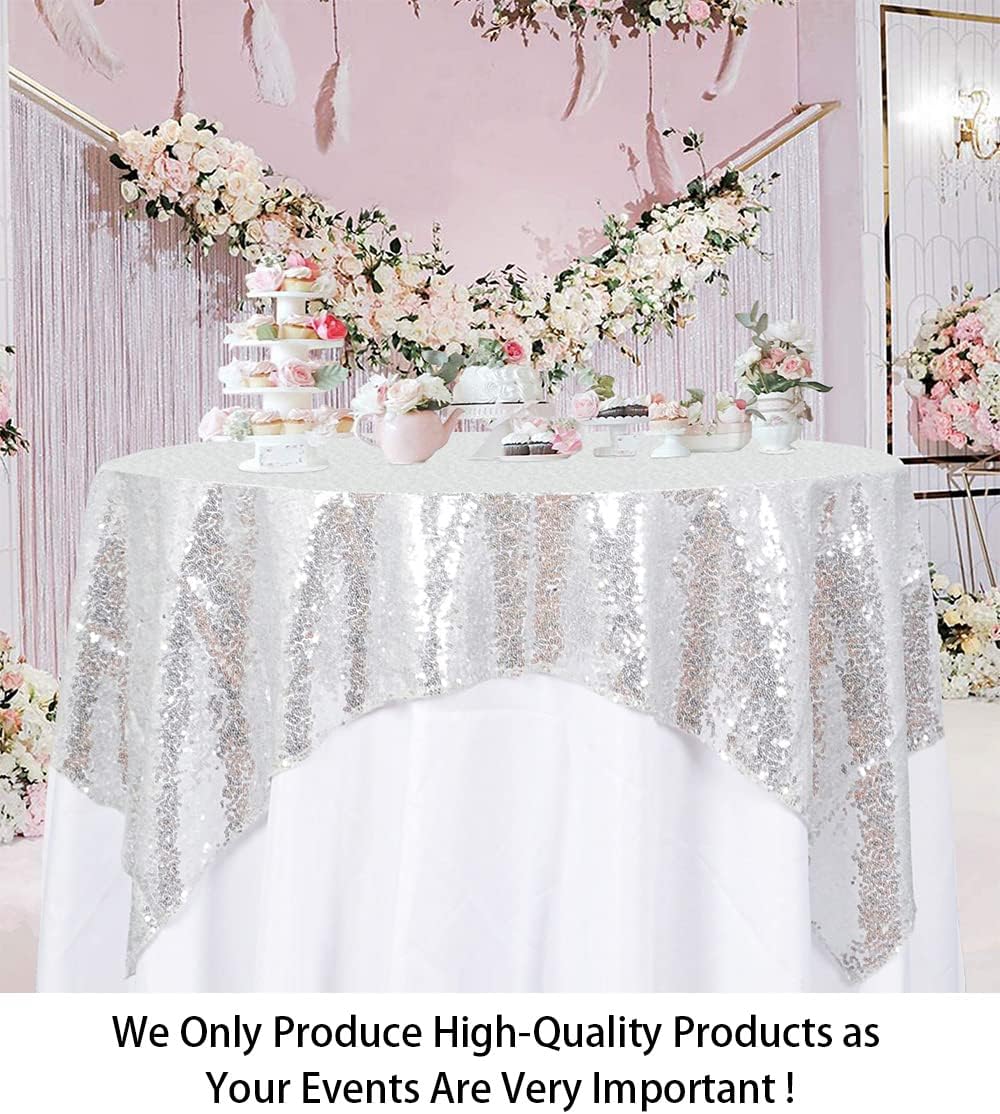 ShiDianYi 50''x50'' Square Navy Blue Sequin Tablecloth Select Your Color & Size Can Be Available ! Sequin Overlays, Runners, Gatsby Wedding, Glam Wedding Decor, Vintage Weddings