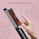VIVITO 2-in-1 Ceramic Hair Straightening Brush & Curler | Professional Electric Straightener Comb with 5/6 Heat Settings | 30s Fast PTC Heating & Anti-Scald Design | Travel-Friendly Multi-Styler for Frizz-Free Silky Hair (AnyColor, Pack of 1) gallery image