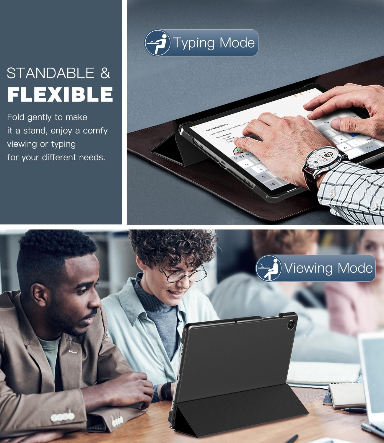 TiMOVO Cover per con Galaxy Tab A9+/A9 Plus 11" 2023 SM-X210/X216/X218, Sottile e Leggero, Cover Protettiva a Guscio Posteriore Rigido, Risveglio Automatico/Sleep, Nero