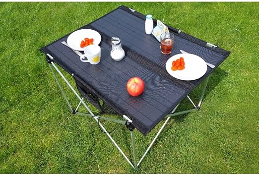 Technaxx 60W Foldable Solar Camping Table TX-252, Monocrystalline Solar Panel with 3xUSB Ports, DC Output and Robust Design Perfect for Camping and Outdoors