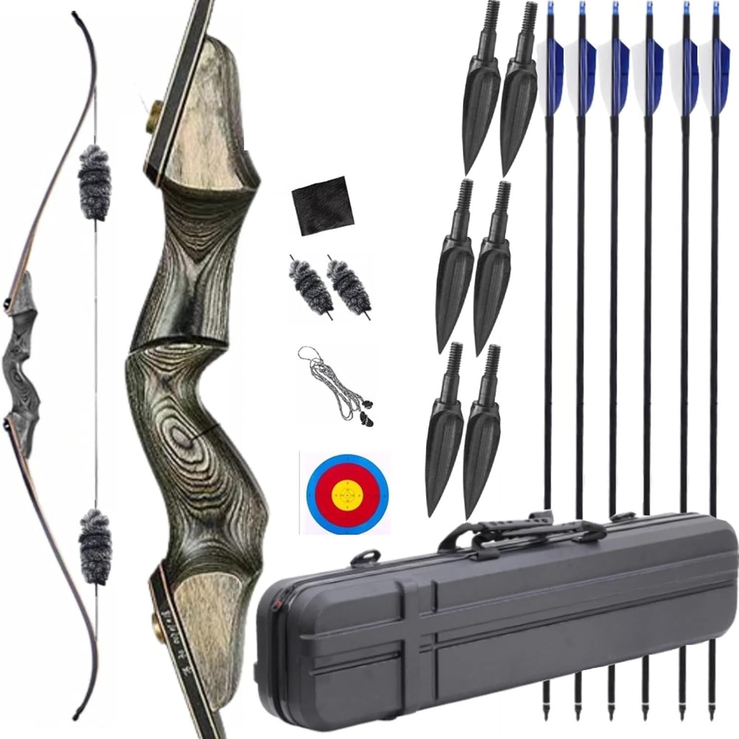 Archery Takedown Recurve Bow Hunter Takedown Recurve Bow,60inch Traditional Hunting Bows Target Shooting Practice for Right Hand