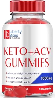 Liberty Bites, Liberty Bites Keto ACV Gummies, All Natural Keto Plus ACV for Weight Loss, Apple Cider Vinegar Gummy, Premium ACV Keto Formula, Official LibertyBites Gomitas (60 Gummies)