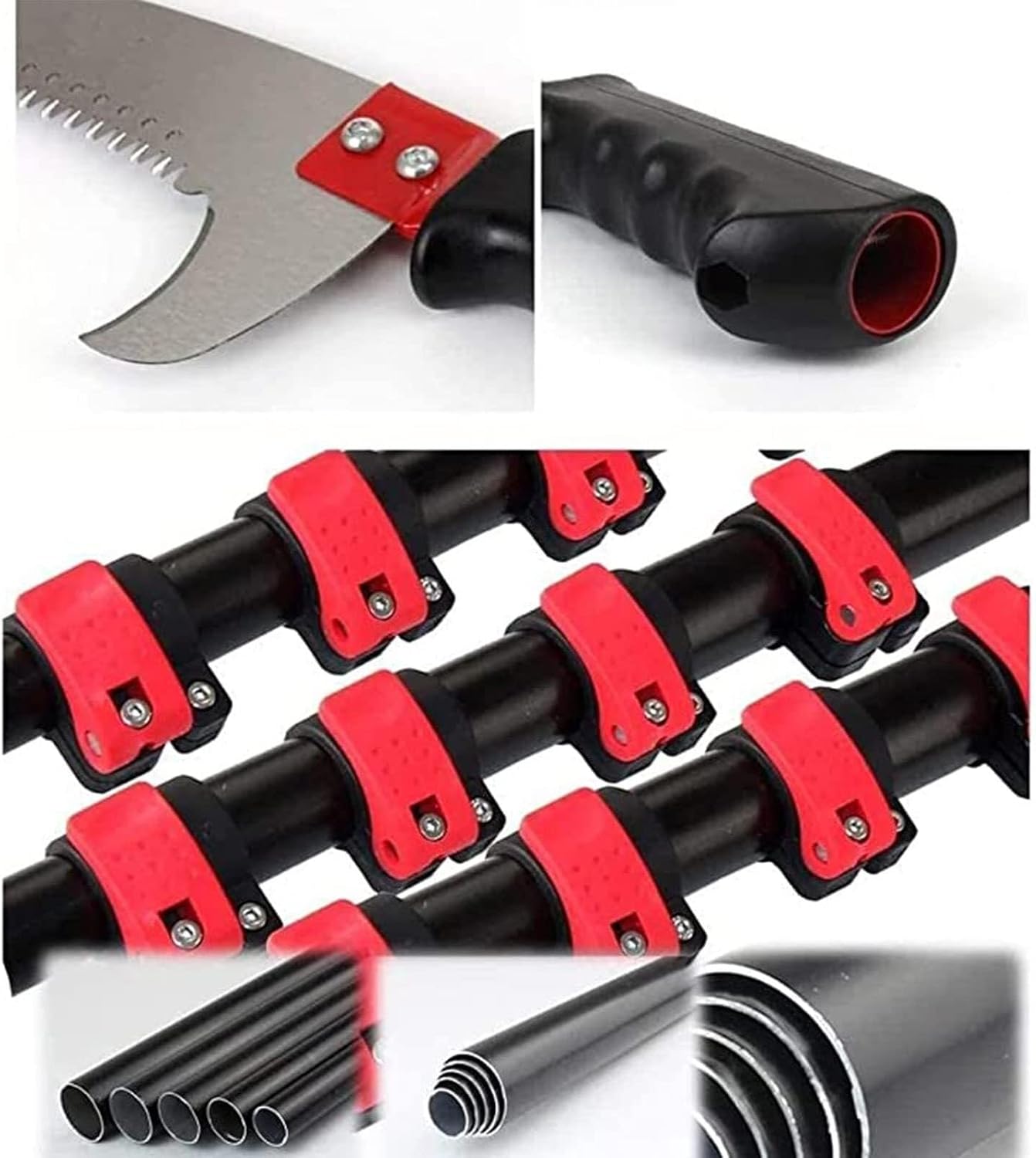 Folding Hand Saw Telescopic Pruning – 18FT (5.4m) Extendable Tree Trimmer with Hook, Outdoor Garden Tools for Branches, Leaves, and Forestry Maintenance(7.2m/24ft)