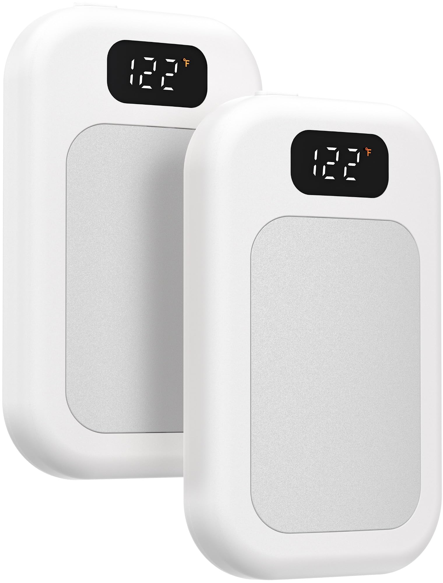 Hotdot 2 Pack Hand Warmers Rechargeable with Gift Box, LED Display Battery and Temperature, Quick Heating Portable Electric Hand Warmer, Gifts for Men, Women, Christmas, Hunting, Camping Ivory