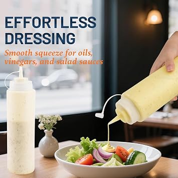 Squeeze Bottle - 4 Pack 8oz / 250ML Plastic Sauce Bottle with Nozzles for Ketchup,Condiments,BBQ Sauce,Dressing,Barbecue,Grilling,Crafts,Syrup,Crafts and More