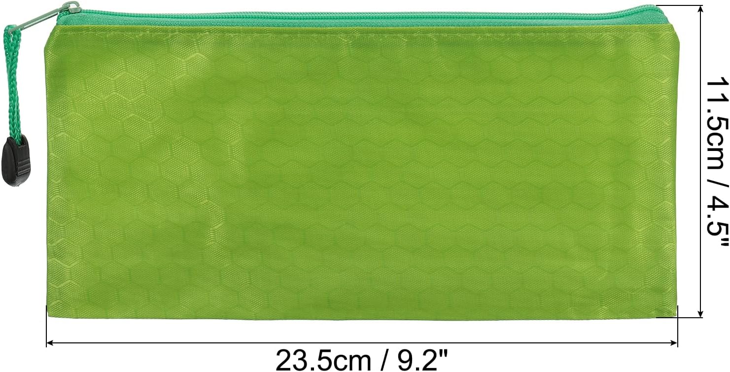 PATIKIL Waterproof Zipper File Bags, 5 Pack A6 Size Document Pocket Storage Organizer Pouch for Travel Office Supply, Green image 2